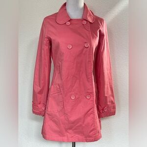 Tull Women’s Coat Jacket Pink/Salmon with Polka Dot Lining Size Large